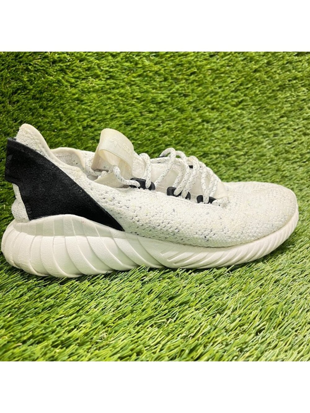 Adidas Tubular Doom Sock Primeknit Mens Size 9 White Running Shoes Sneakers